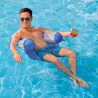 Lazy Day Pool Seat - Laguna Stripe - Frontgate