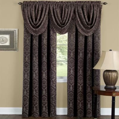 Wide Width Sutton Window Curtain Panel by Achim Home Décor in Brown (Size 52" W 63" L)