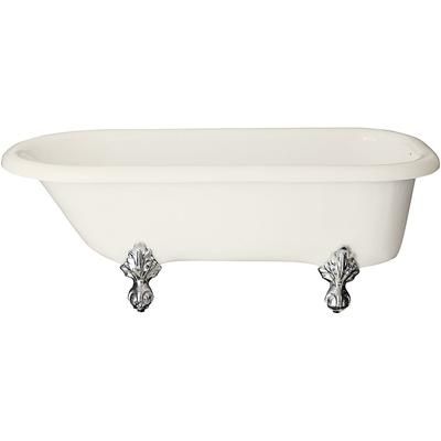 Restoria Bathtub Monarch 66 Inch Acrylic Classic Clawfoot Tub - Rim Faucet Drillings 553-C-RM