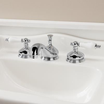 Randolph Morris Teapot Widespread Bathroom Sink Faucet - Porcelain Lever Handles RMB615PL-CP
