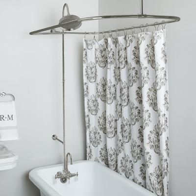 Randolph Morris 54 Inch Clawfoot Tub Shower Enclosure with Rain Shower Head RM403SERBN