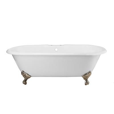 Randolph Morris Cambridge 66 Inch Cast Iron Double Ended Clawfoot Tub - Rim Faucet Drillings LG66DE7WDIBN