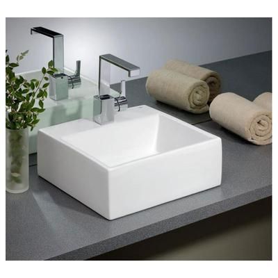Cheviot Rio Overcounter Bath Sink with Single Hole Drilling - White 1488-WH-1