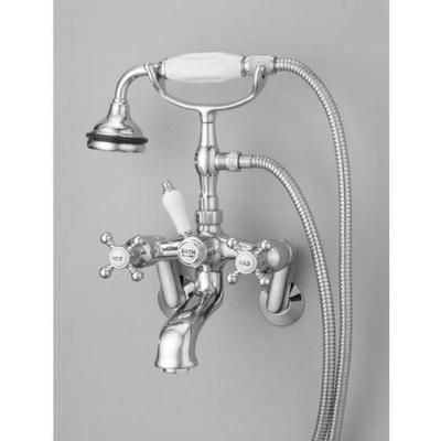 Cheviot Bathroom Wall Mount Adjustable Hand Shower Tub Faucet with Metal Cross Handles 5100-CH