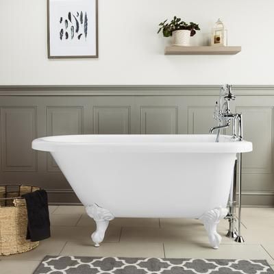 Randolph Morris Savanna 54 Inch Acrylic Classic Clawfoot Tub - Rim Faucet Drillings - Ball & Claw Feet RMA54RT7WRBW