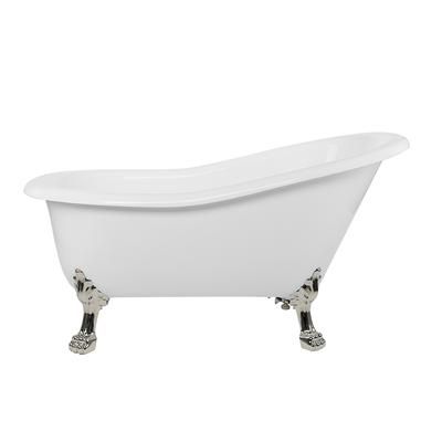 Randolph Morris Paris 54 Inch Acrylic Slipper Clawfoot Tub - No Faucet Drillings - Lion Paw Feet RMA54SL0WLPPN