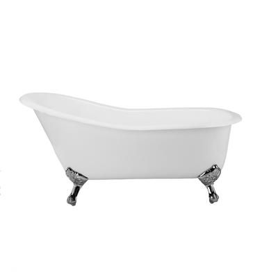 Randolph Morris Charlotte 72 Inch Cast Iron Slipper Clawfoot Tub - No Faucet Drillings LG72SL0WSIC