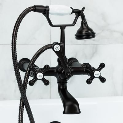Randolph Morris Bathroom Wall Mount English Telephone Clawfoot Tub Faucet with Handshower RM621ORB