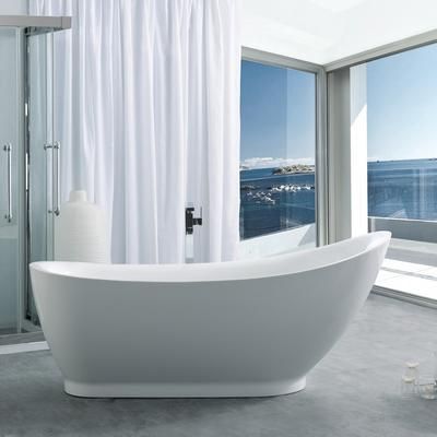 Randolph Morris Jamison 71 Inch Acrylic Slipper Freestanding Tub - No Faucet Drillings RMJ13-PB