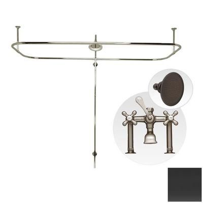 Randolph Morris Side Deck Mount Clawfoot Tub Shower Enclosure with English Telephone Faucet and Watering Can Shower Head RM740WORB
