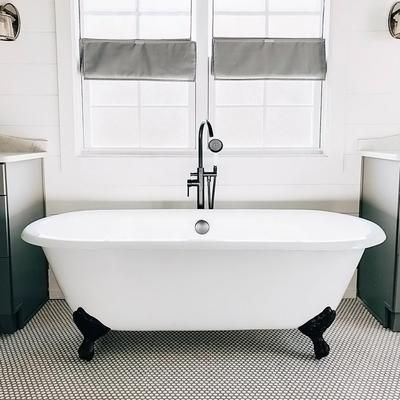 Randolph Morris Cambridge 60 Inch Cast Iron Double Ended Clawfoot Tub - No Faucet Drillings LG60DE0WDIB