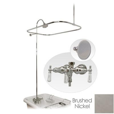 Randolph Morris 48 Inch Tub Wall Mount Clawfoot Tub Shower Enclosure with Faucet and Watering Can Shower Head RM034-48BN