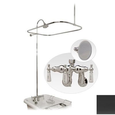 Randolph Morris 48 Inch Tub Wall Mount Clawfoot Tub Shower Enclosure with Faucet and Watering Can Shower Head RM033-48ORB