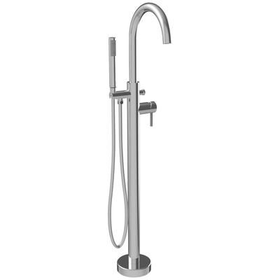 A&E Bath & Shower Milan Round Spout Freestanding Tub Faucet with Handshower - Polished Chrome MILAN