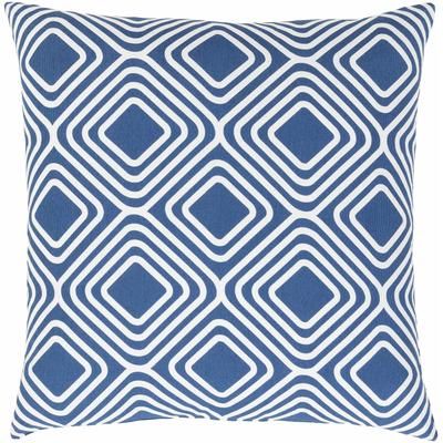 Bonnyrigg 20" Square Modern Cotton Navy/Off White Throw Pillow - Boutique Rugs