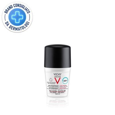 Vichy Homme Deodorante Anti-macchie - Roll-on anti-traspirante 50 ml e