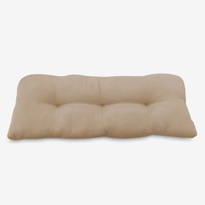 BH Performance Fabric Tufted Wicker Settee Cushion by BrylaneHome in Cobalt Tropicana Thick Patio Outdoor Bench Sofa Loveseat Padding