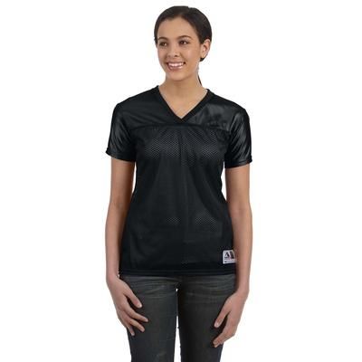 Augusta Sportswear 250 Women's Junior fit Stadium Replica Football Jersey T-Shirt in Black size Large | Polyester