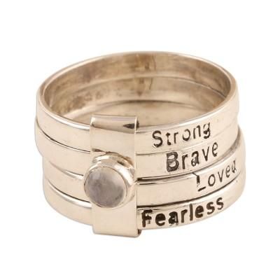 Balanced Inspiration,'Sterling Silver Inspirational Cocktail Ring'