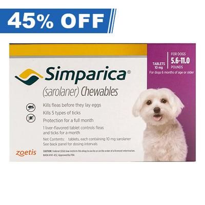 Simparica For Very Small Dogs (5.5 To 11lbs) Purple 6 Doses - 45% Off Today