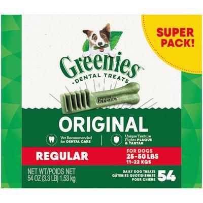 Original Regular Dental Dog Treats 54 oz. Count of 54