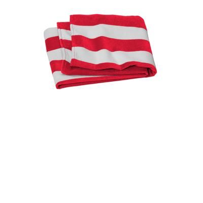 Port Authority PT45 Value Cabana Stripe Beach Towel in Red size OSFA | Cotton