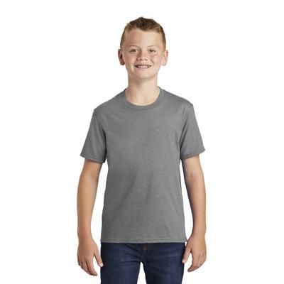 Port & Company PC455Y Youth Fan Favorite Blend Top in Graphite Grey size Small | Cotton/Polyester