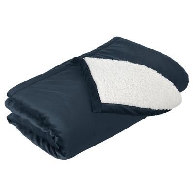 Port Authority BP40 Mountain Lodge Blanket in Navy Blue Eclipse size OSFA | Polyester