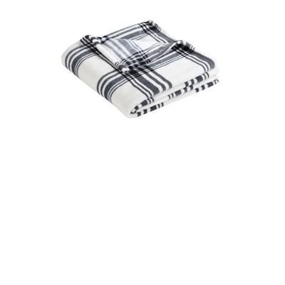 Port Authority BP31 Ultra Plush Blanket in Black/White Plaid size OSFA | Polyester