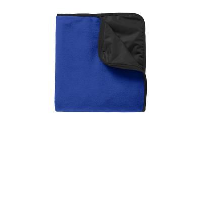 Port Authority TB850 Fleece & Poly Travel Blanket in True Royal/Black size OSFA | Polyester