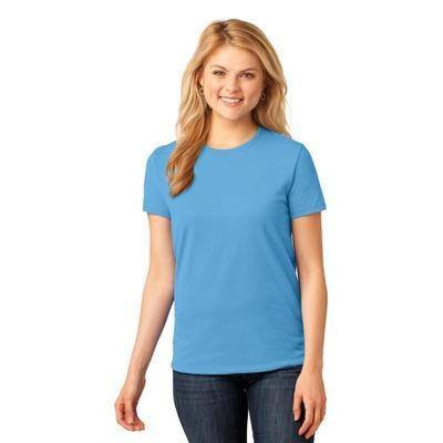 Port & Company LPC54 Women's Core Cotton Top in Aquatic Blue size Small