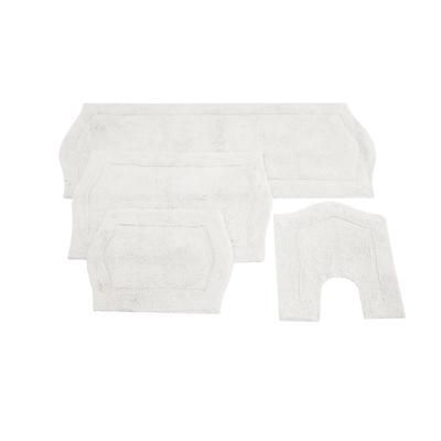 Waterford 4-Pc. Bath Rug Set Blue by Home Weavers Inc in White (Size 4 RUG SET)