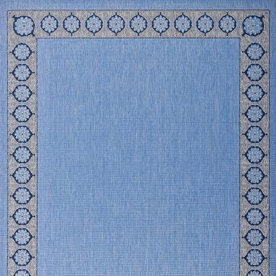 Santandria Border Indoor/Outdoor Rug - Indigo, 8' x 10' - Frontgate