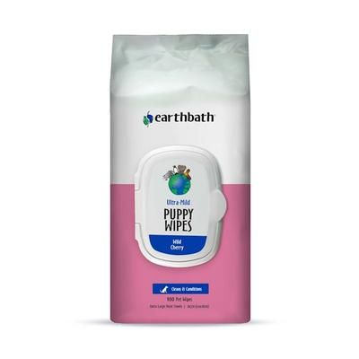 Earthbath Ultra Mild, Wild Cherry Puppy Wipes, Count of 100