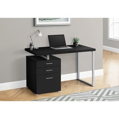 "Computer Desk / Home Office / Laptop / Left / Right Set-Up / Storage Drawers / 48"L / Work / Metal / Laminate / Black / Grey / Contemporary / Modern - Monarch Specialties I 7649"