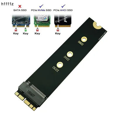 Carte d'adaptation pour SSD M.2 PCIE NVME SSD pour mise à niveau des Macs (ne convient pas aux