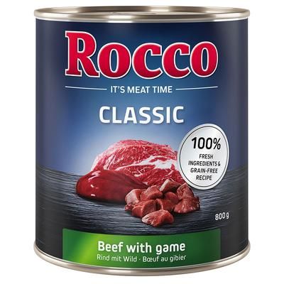 6x800g Classic Beef with Game Rocco Wet Dog Food
