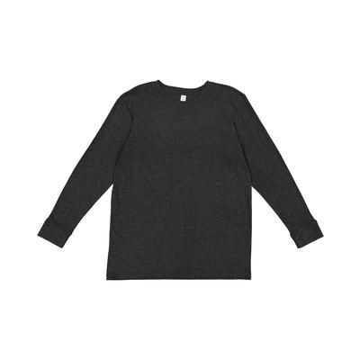 LAT 6201 Youth Fine Jersey Long-Sleeve T-Shirt in Vintage Smoke size XS | Ringspun Cotton LA6201