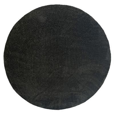 Chenille Solid Braid Collection Reversible Indoor Area Rug, 96" Round by Better Trends in Black (Size 96" ROUND)