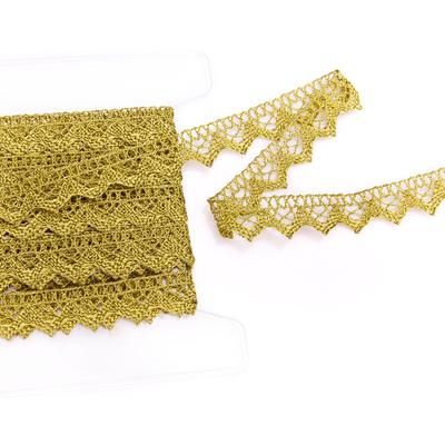 Galon de dentelle aux fuseaux "Emma", doré, largeur : 2 cm, longueur : 5 m