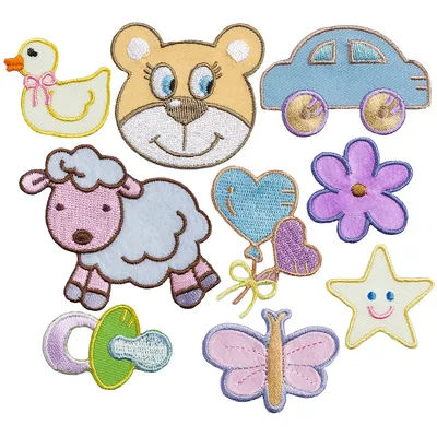 buttinette Écussons "bébé", 3,5 - 7 cm, 9 pcs.