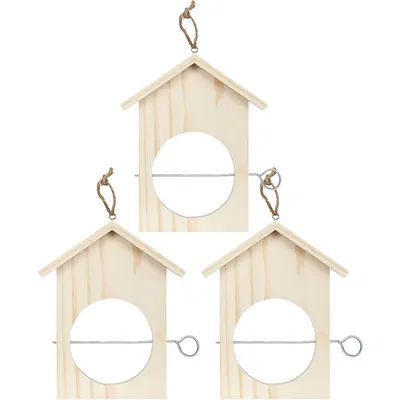 Mangeoires en bois "maisons", 3 pièces
