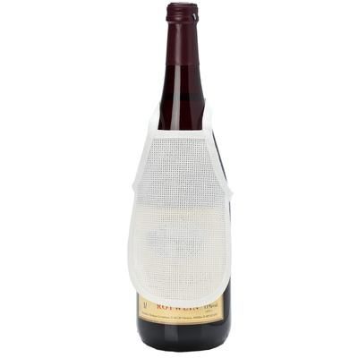 Tablier de bouteille à broder, blanc