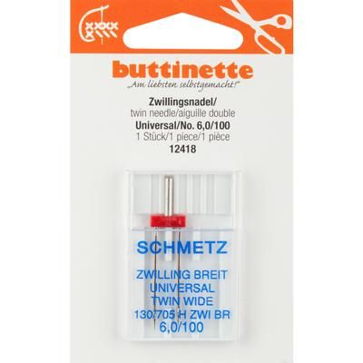 buttinette Aiguille double "universel", épaisseur : 100