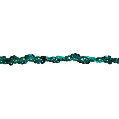 Ruban à paillettes "métallique", pétrole, largeur : 10 mm, longueur : 3 m