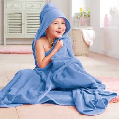 buttinette Cape de bain, bleu, 140 x 140 cm