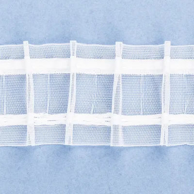 buttinette Ruban fronceur tubulaire à plis crayon, transparent, 5 cm, 10 m