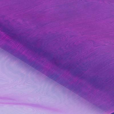 Tissu organza, rose vif/bleu