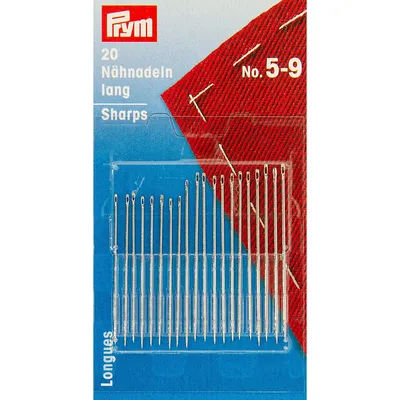 Prym Aiguilles à coudre longues, épaisseur : 0,6 - 0,8 mm, longueur : 34 - 40 mm, contenu : 20 pcs.