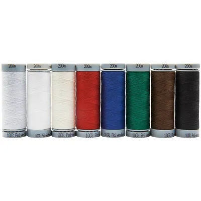 buttinette Lot de fils à coudre, couleurs basiques, grosseur : 120 m, 200 m